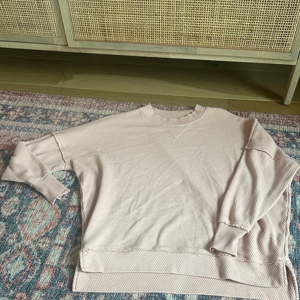 Aerie Womens Light Pink Crewneck Sweater